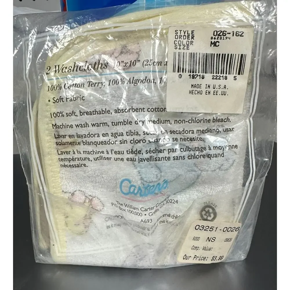 Carters washcloths 10x10
